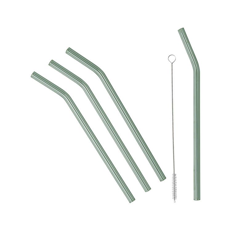 Glass Straw 'MALLE' Set of 4