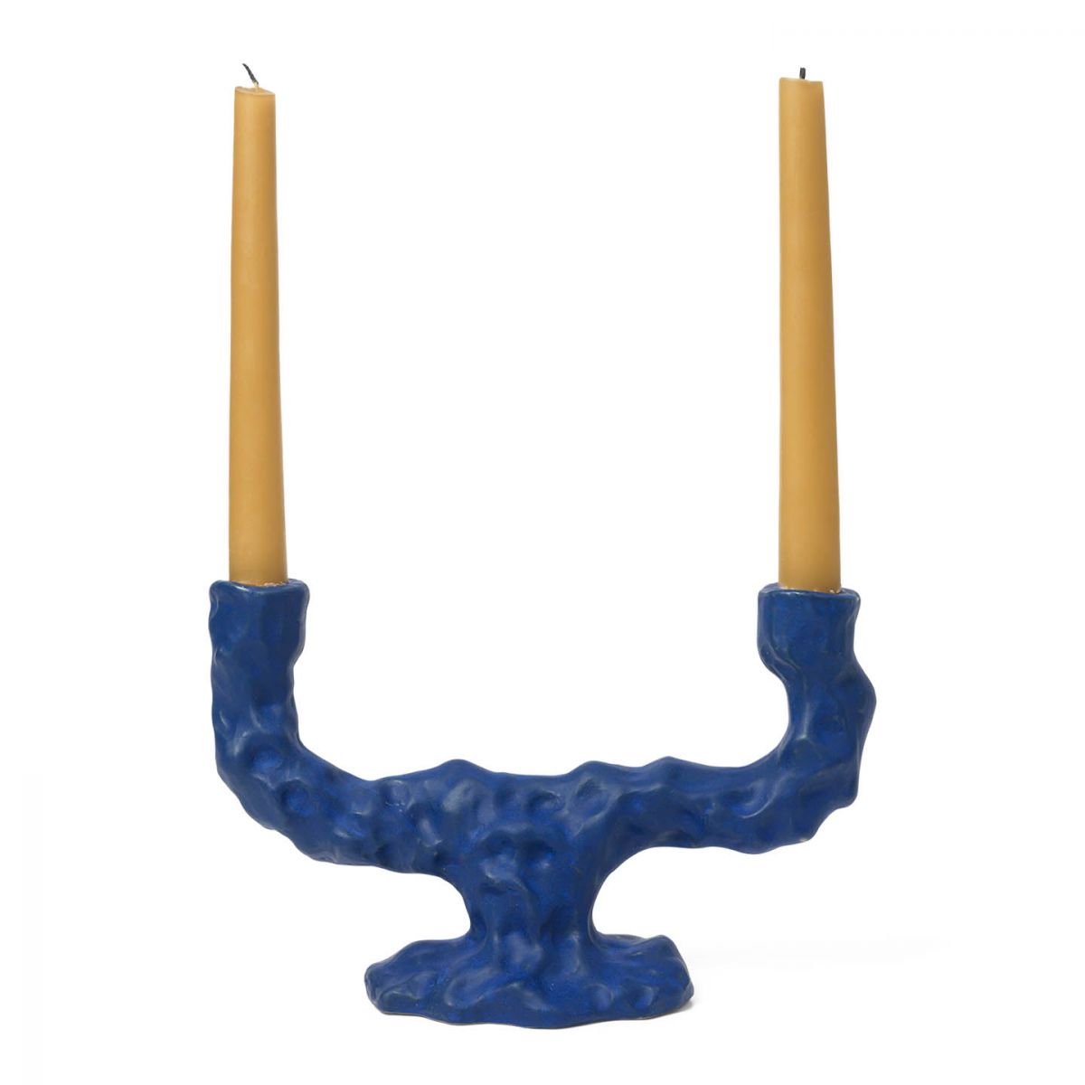 Dito Candle Holder - Double - Bright Blue-2