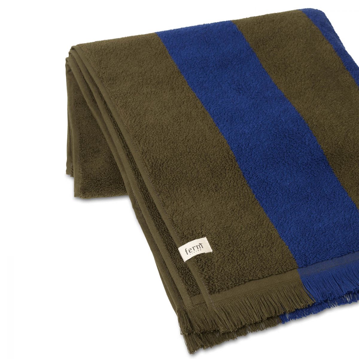 Alee Bath Towel - Olive/Bright Blue-2