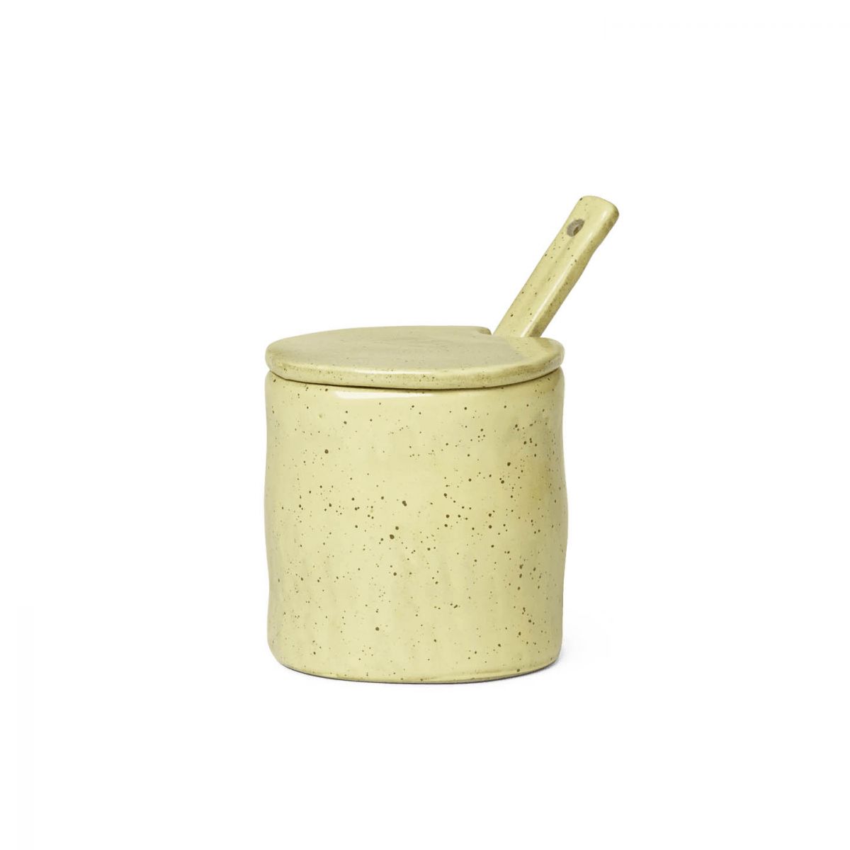 Flow Jar with spoon - Yellow Speckle