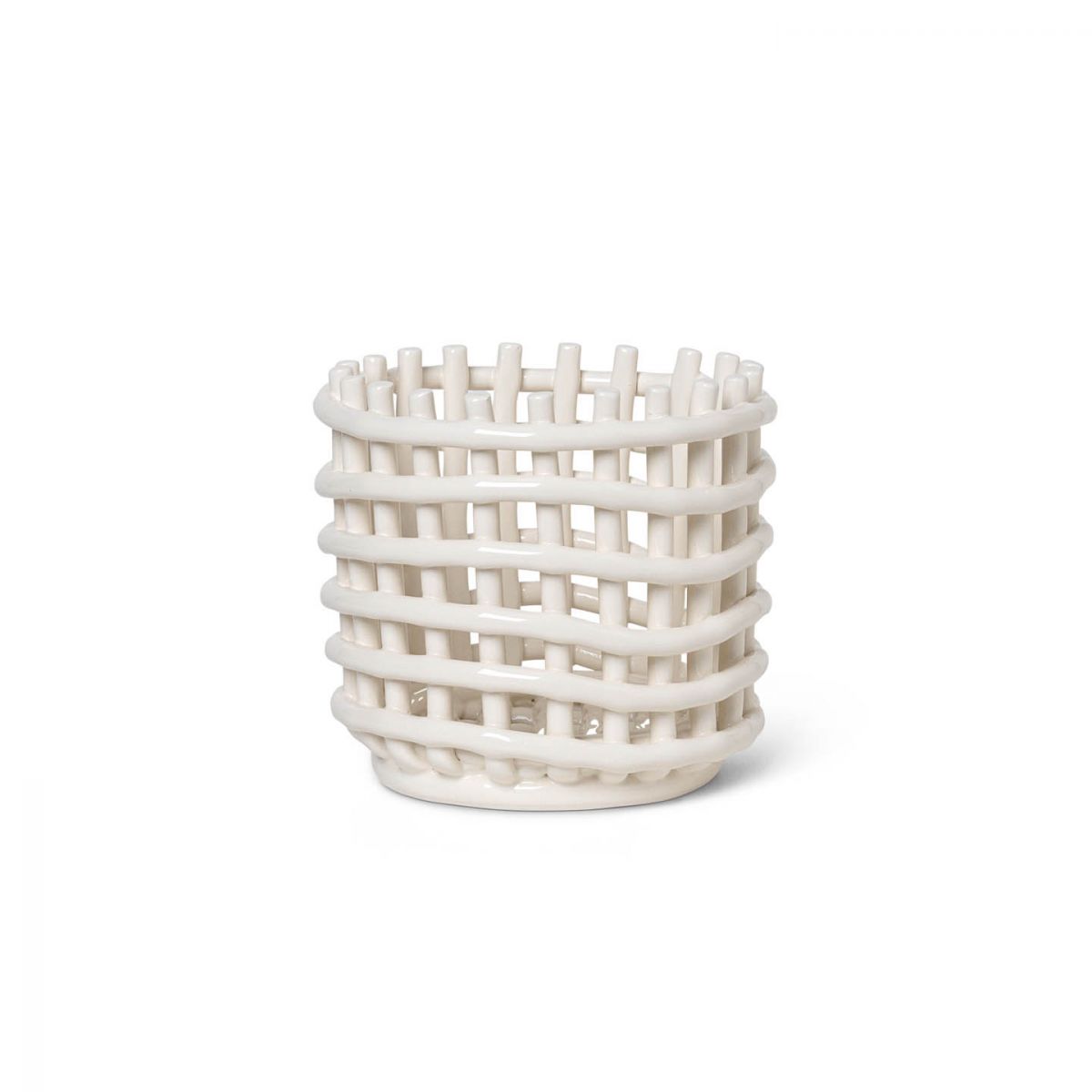Ceramic Basket - Small - Off-White