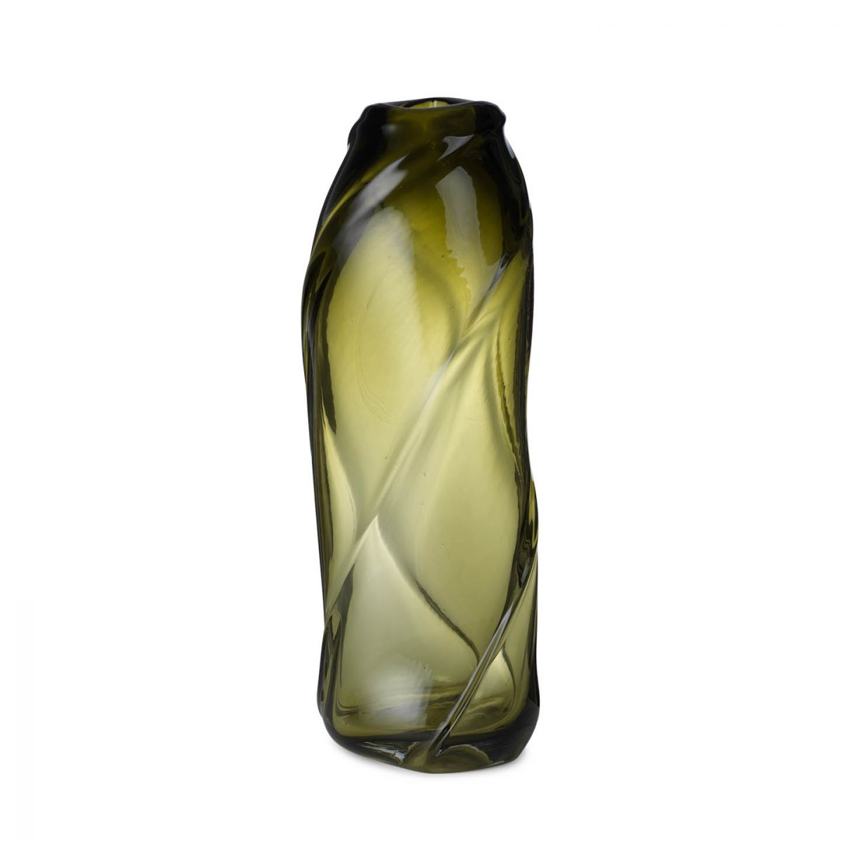 Water Swirl Vase - Tall - Moss Green