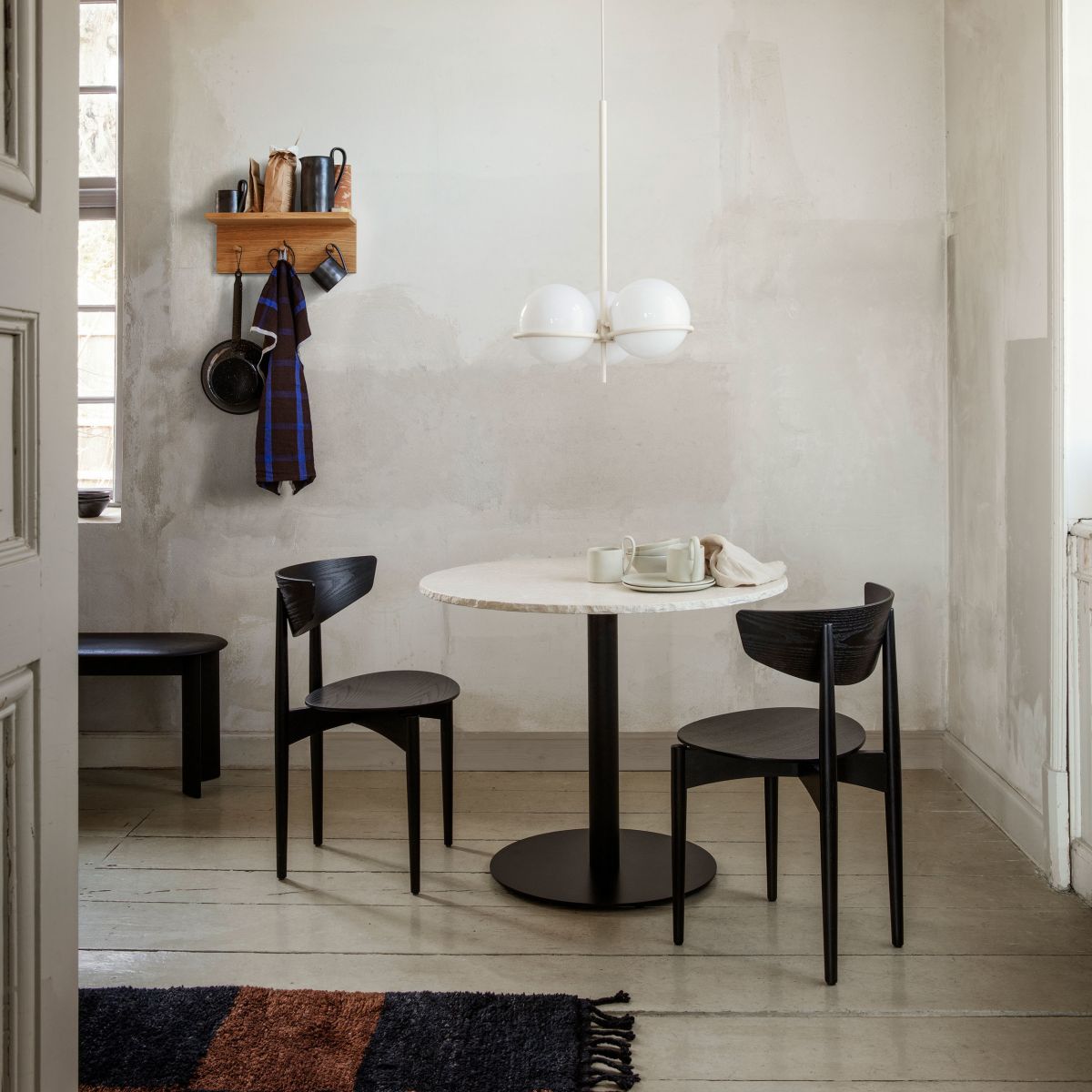 Mineral Dining Table - Bianco Curia/Black-2