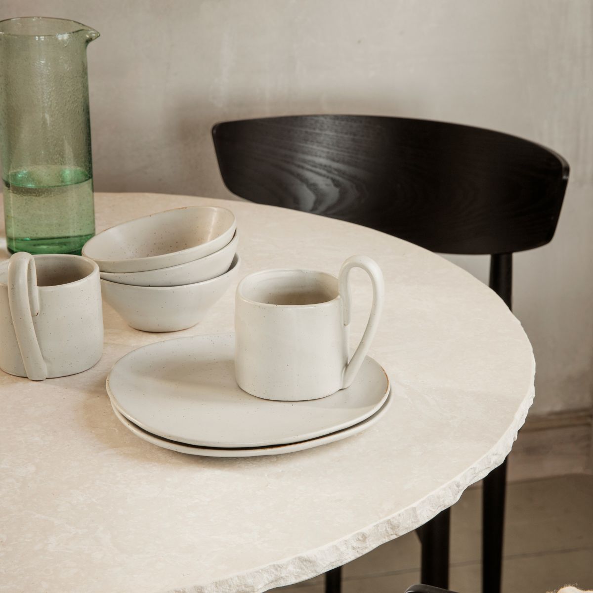 Mineral Dining Table - Bianco Curia/Black-3