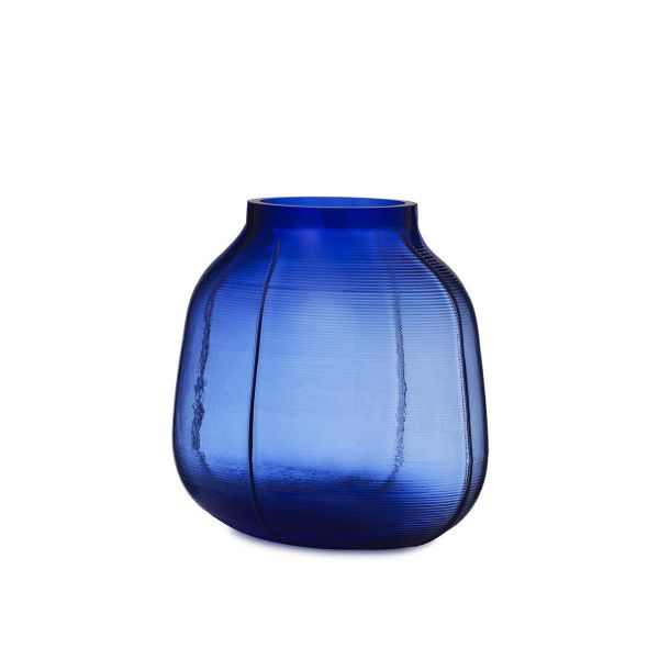 Step Vase Η23cm Blue