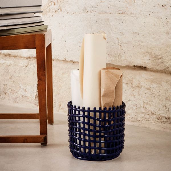 Ceramic Basket - Large Blue
