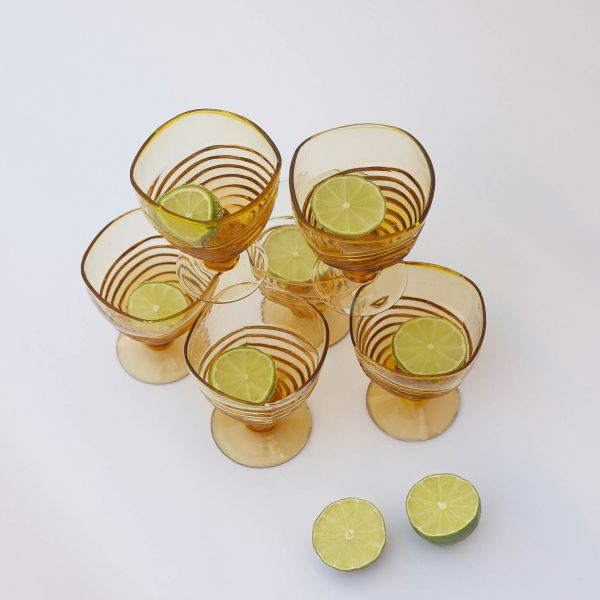 Bubbles Champagne Glassed Curry Set of 6