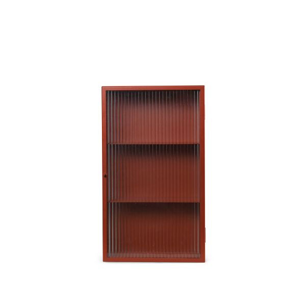 Haze Wall Cabinet - Reeded Glass - Oxide Red