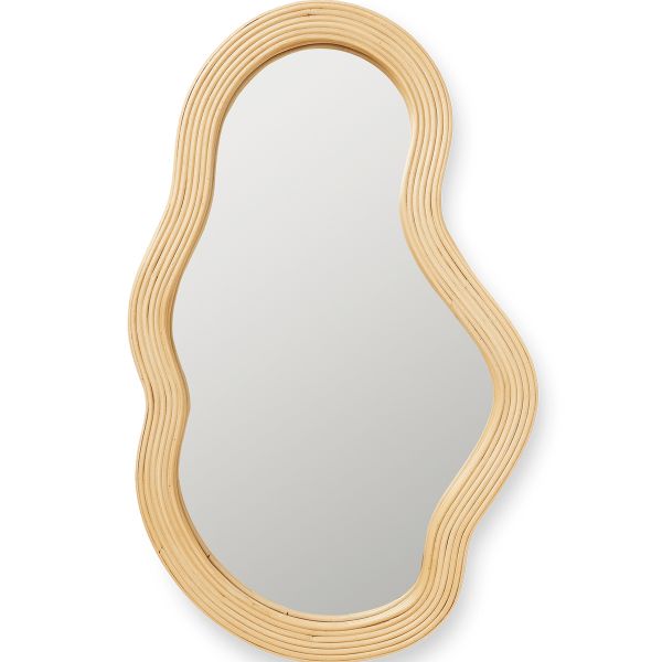 Pond Rattan Mirror - Medium-Natural