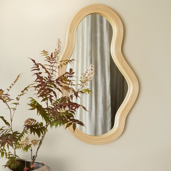 Pond Rattan Mirror - Medium-Natural