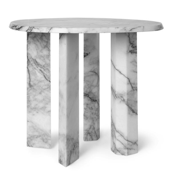 Taula Side Table-White/Charcoal