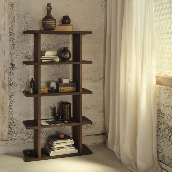 Kona Bookcase - 1x4-Dark Stained Oak