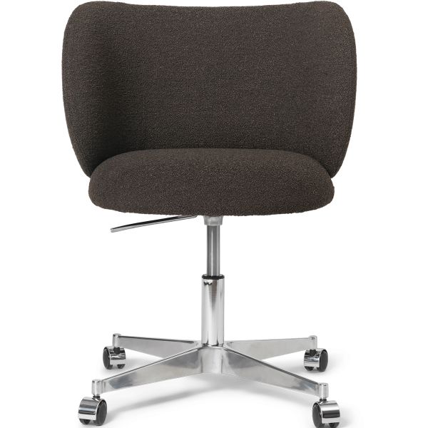 Rico Dining Chair - Castors - Soft Boucle-Dark Brown