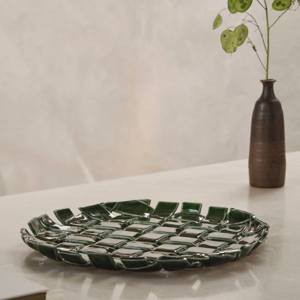 Plait Platter - Emerald Green